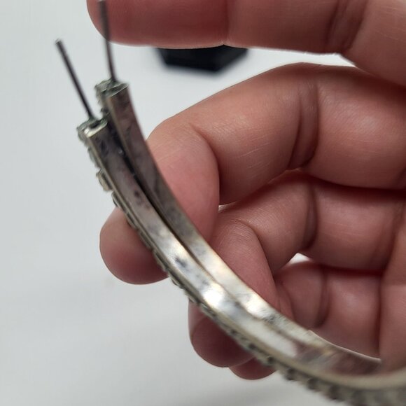 Dannijo Vega Hoop Earrings Rainbow Multicolor Silver Tone - Picture 7 of 15